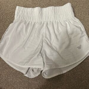 white high waisted athletic shorts